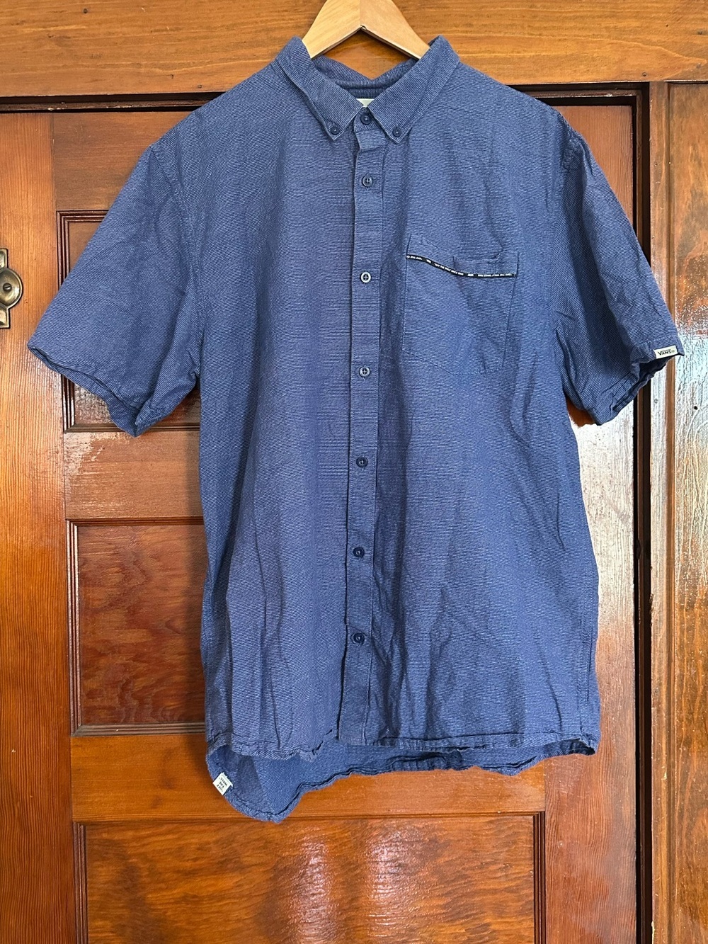 VANS Pocket Pipe Dream Wove Blueprint Casual Button Down Shirt Size XL